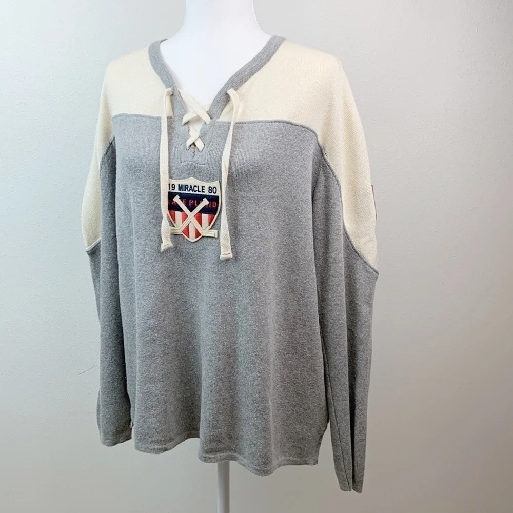 Vintage T. Dalton USA ‘80 Lake Placid hockey cotton V neck jersey unisex sweater